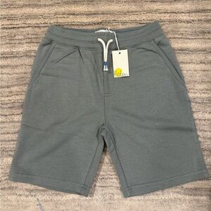 NWT. Boden Kids Essential Sweat Shorts. Gray/Green. Size 10Y.